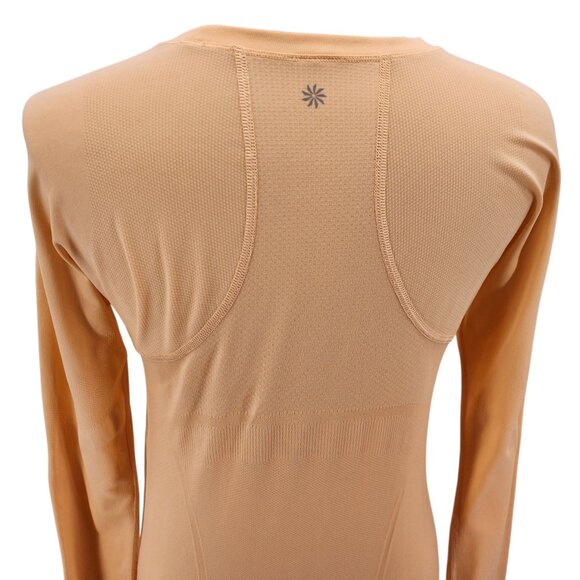 Athleta Womens Large Top Momentum Seamless Long Sleeve Peach Orange Activewear - Picture 5 of 7